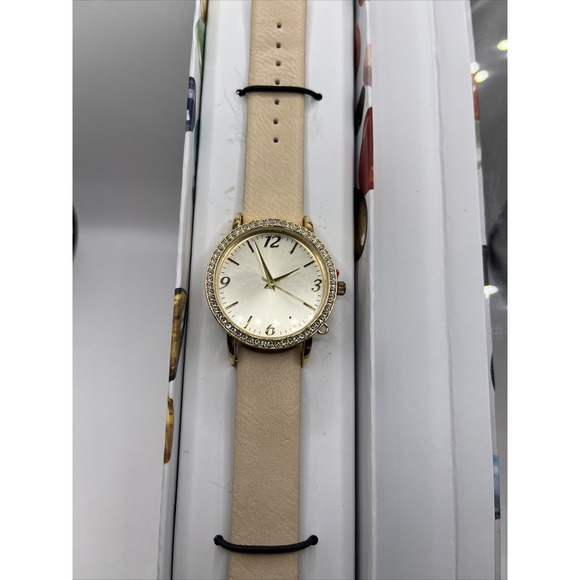 Swarovski Accessories - Create Your Style‎ With Swarovski Women's Quartz Watch Beige Strap Gold- Working